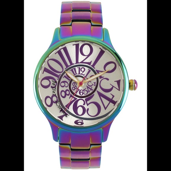 Betsey Johnson 🌈 Analog Rainbow Watch Stainless - Picture 2 of 8